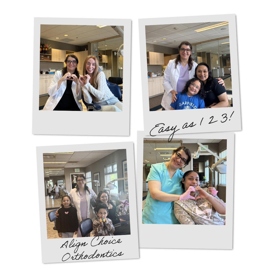 Graphic illustrating 3 easy steps to a new smile